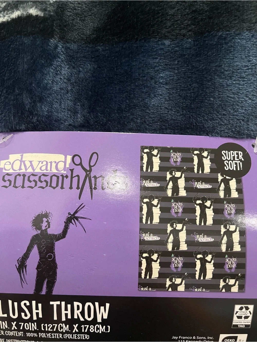 Edward Scissorhands Halloween Blanket NEW
